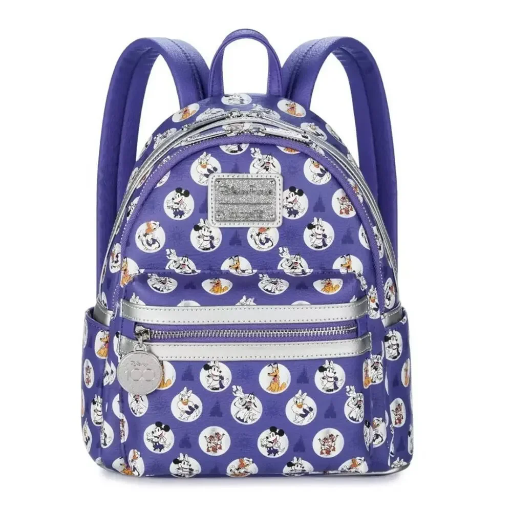 NWT❤️DISNEY 100 MICKEY AND FRIENDS POLKA DOT LOUNGEFLY BACKPACK & EARS SET